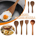 Miniatyrbild 4 av 11: Ebony Trä Kök Matlagningsredskap Verktyg Spatel Sked Vändare H4U2 Round Spatula 21*7.6 cm