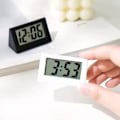 Miniatyrbild 4 av 9: Liten Digital Klocka, LCD Digital Elektronisk Klocka, Reseklocka, Bärbar Bordsklocka, Tyst Elektrisk Bordsklocka, Batteridriven, Digital White 1pcs