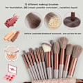 Miniatyrbild 8 av 11: 13-delars sminkborste set supermjukt högglans concealer ögonskugga Milk tea color 13pcs