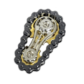Miniatyrbild 10 av 11: Kugghjul Svänghjul Fingertopp Gyro Kedjor Fidget Spinner Met Golden-black 1pcs