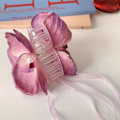 Miniatyrbild 3 av 11: Koreansk version av Phalaenopsis orkidé tofs streamer för kvinnor med hög hästsvans accessoar O1 red one-size