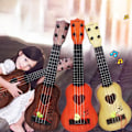 Miniatyrbild 11 av 11: Mini Ukulele för Barn Leksaksgitarr Pedagogisk Musikleksak Gitarr Nybörjarinstrument I0n6 khaki one-size