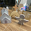 Miniatyrbild 8 av 11: 4 ST Påsk Tom Grav Dekor Trä Nativity Scene Set Uppståndelse`-