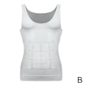 Miniatyrbild 1 av 11: Slimming Stretchy Shapewear Vest Skjorta för män Sportkompression white L