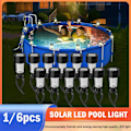 Miniatyrbild 4 av 11: Solcellsdriven LED-lampa för pooler, utomhus, staket, dekorativ UKGJ Vattentät 9CL5 Solar LED Pool LightB 6pc