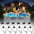 Miniatyrbild 2 av 11: Solcellsdriven LED-lampa för pooler, utomhus, staket, dekorativ UKGJ Vattentät 9CL5 Solar LED Pool LightB 6pc