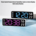 Miniatyrbild 11 av 11: Med kalenderdatum Temperatur LED Stor Display USB Digital Väggklocka R9 White shell rose red light 1pcs