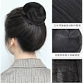 Miniatyrbild 3 av 11: Syntetiska hårförlängningar flätade chignon svart bruna falska bullar för  2# 12cm