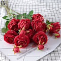 Miniatyrbild 1 av 11: Ros Europeisk Konstgjord Pionblomma i Siden för Hem Bröllop Väggdekoration bright red 1pcs