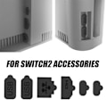 Miniatyrbild 4 av 4: Dammskydd i silikon för Switch 2, 6 i 1 Dammtätt skydd Plug Anti-damm Skydd Laddningsportskydd