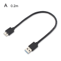 Miniatyrbild 1 av 11: USB3.0AM till MicroB mobil hårddisk Datakabel USB3.0 datakabel BLACKA 0.2M