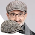 Miniatyrbild 2 av 11: Herrbetong Flat Cap Tweed Baker Boy Hat Herringbone Newsboy Cap One Si black one-size