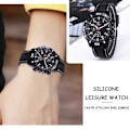 Miniatyrbild 2 av 11: Herrklockor Sport Wrist Boys Army Silicon Strap Quartz Watch C orange One-size