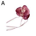 Miniatyrbild 6 av 11: Koreansk version av Phalaenopsis orkidé tofs streamer för kvinnor med hög hästsvans accessoar O1 red one-size
