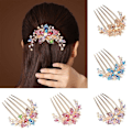 Miniatyrbild 11 av 11: Elegant Dam Rhinestone Inlagd Blomma Hårkam Hårnål Huvudbonad Hot C5 J4 J5O8 null D