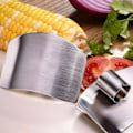 Miniatyrbild 6 av 11: Kök Finger Hand Protector Guard Rostfritt Stål Skiva Kock Hack Verktyg] K5T0 single finger One-size