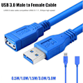 Miniatyrbild 3 av 11: 50CM USB 3.0 Typ A hane till hona förlängningsdatakablar Ex blueC 150cm