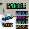 Miniatyrbild 9 av 11: Med kalenderdatum Temperatur LED Stor Display USB Digital Väggklocka R9 White shell rose red light 1pcs
