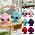 Miniatyrbild 3 av 11: LQQDREX Emotionellt Stöd Plug, Rolig Positiv Mini Stickad Docka Pink 1pcs
