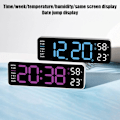 Miniatyrbild 6 av 11: Med kalenderdatum Temperatur LED Stor Display USB Digital Väggklocka R9 White shell rose red light 1pcs