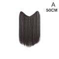 Miniatyrbild 4 av 11: Hårförlängning Lång Rak Clip In One Piece Färg Syntetisk Hårstycke Lo A2F6  light brown 60CM