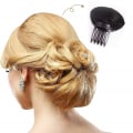 Pikkukuva 5 / 5: TG 3 kpl Puff Hair Head Tyyny Näkymätön hiustyyny Sienenpidike Musta 3 kpl