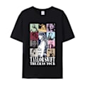 Miniatyrbillede 2 af 3: Taylor Swift trykt T-shirt med korte ærmer til kvinder - sort M sort svart M