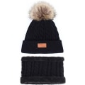 Miniatyrbilde 2 av 3: Baby, skjerfsett for jenter og gutter, varm pels-bobble beanie-lue