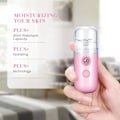 Pikkukuva 3 / 5: TG 2 kpl 30 ml Mini Kasvokosteutin Kannettava (musta ja vaaleanpunainen)