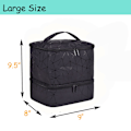 Miniatyrbilde 4 av 5: Neglelakk Organizer Veske Neglelakk Organizer Veske, Dobbelt Lag Neglelakk Oppbevaring og Negletørker Veske, Holder 30 Flasker (15 ml) (Svart)
