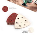 Miniatyrbillede 1 af 5: Triangelslipskivor, slipeskiver 50 stk Detaljslipdynor 6 huller Triangelslippapir 40 korn Triangelslipplader 93 x 93 x 93 mm