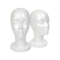 Miniatyrbilde 2 av 5: TG Vit skum skyltdocka Head Display, frigolit perukhode (2-pakning)