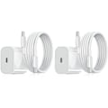 Miniatyrbillede 1 af 7: 2-pak - Oplader til iPhone - Hurtigoplader - Adapter + Kabel 20W Hvid 2-pak Samsung (NT) 2-Pak Samsung 2-Pak 2-Pack Samsung