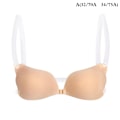 Miniatyrbilde 1 av 5: 1. Kvinner Usynlig BH Push Up Silikon BH med Transparent Aprikos A Apricot