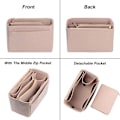 Miniatyrbild 4 av 4: Filt Handväska Organizer Damväska Organizer Insats och Foder Reseförvaring Kosmetiska Fickor Väska i Väska Handväska Organizer Väska Insert Tote