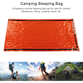 Miniatyrbillede 4 af 5: Nødoverlevelses sovepose Termisk isolering PE Aluminium Film Bivuak Overlevelsespose med Opbevaringspose til Udendørs Orange 210x100cm