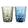 Miniatyrbillede 1 af 5: 2 stk. slange-mønster glaskoppe farve Kreativ præget juiceglas vinglas tykt glas vinglas S