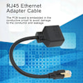 Miniatyrbillede 2 af 5: RJ45 Splitter Adapter, 1 til 2 Port RJ45 Netværks Ethernet Adapter Splitter, CAT8 Netværkskabel Splitter Adapter til Hjemmekontor, DEBUNS