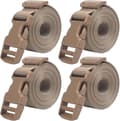 Bagageremmar, 4-pack justerbara packremmar med plastspännen, 198 cm x 2.5 cm, för resväskor, resväskor och flytt, khaki