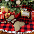 Miniatyrbilde 2 av 5: Benformad julestrømpe Fylling av julestrømper (rød + brun) (yu-b)