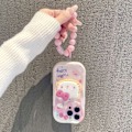 Miniatyrbild 3 av 5: Kompatibelt Sött Kattfodral för iPhone, Rosa Kawaii med Ställ och Hänge, Tecknad Transparent Mjukt TPU-Telefonfodral iPhone 13 Mini