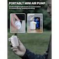 Miniatyrbilde 2 av 5: Vit - Elektrisk luftpumpe, Mini Bærbar USB Elektrisk Luftpumpe, Camping Oppblåsing Og Rask Tømming, 4 Oppblåsingstuter, Passer For Madrasser /
