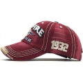 Miniatyrbillede 4 af 5: Distressed cap til mænd Vintage lastbilhat mænd bomuld broderet Snapback Casual cap unisex (brun)
