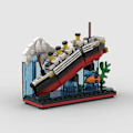 Miniatyrbillede 3 af 4: Titanic Skib Små Partikel Moc Samlet Byggeklodser