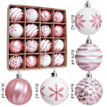 Miniatyrbilde 1 av 2: 2023 Nye 16 stk 6cm Fargerike Julekuler Ornament Fest Henger Dekorasjon Julekuler Nyttårsgave Pink