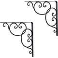 Europeisk Triangulär Hyllkonsol i Smidesjärn, Väggkonsol, Svart, 20 cm, 2-pack{HH}_yux