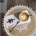 Miniatyrbilde 5 av 5: Set med 4 Boho Vevde Runde Bordstabletter Håndlagde Bordsplasser Vevd Jute Kvastmatte Retro Borddekor Frynser Bomulls Kaffe (Kvastmix A)
