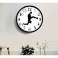Miniatyrbild 2 av 4: Monty Python Inspirerad Silly Walk Väggklocka Creative Silent Mute Clock Väggkonstpresent Svart