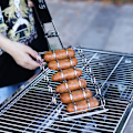 Miniatyrbillede 3 af 5: Grillkurv Metal Mesh Grill Pølseholder Net Picknickkamera Sort En One Size