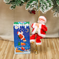 Miniatyrbild 5 av 7: Julklättrande pärlor Tomte Elektrisk Leksak Klättring Skorsten Klättring Trappor Juldekorationer Presenter Red bobble head Santa Claus